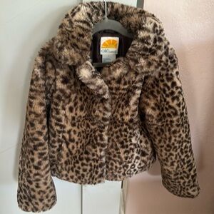 C&C Girls Leopard Print Coat